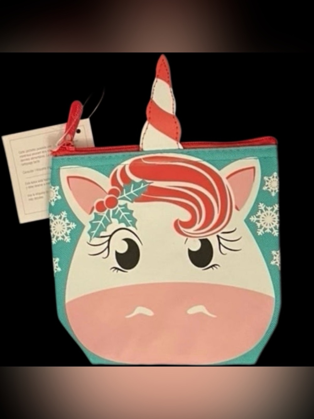 Thirty-One Holiday Unicorn Cool Zip Snacker
